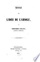 Essai sur l'idée de l'absolu