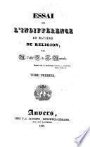 Essai sur l'indifférence en matière de religion