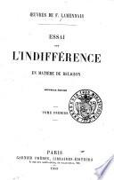 Essai sur l'indifférence matière de Religion