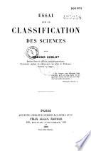 Essai sur la classification des sciences