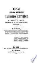 Essai sur la méthode de vérification scientifique