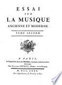 Essai sur la musique ancienne et moderne