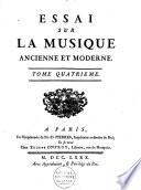 Essai sur la musique ancienne et moderne