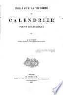 Essai sur la théorie du calendrier