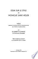 Essai sur le style de Monique Saint-Helier