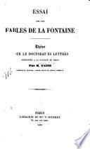 Essai sur les fables de La Fontaine