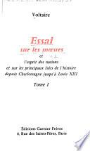 Essai sur les moeurs et l'esprit des nations