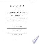 Essai Sur Les Mours Et L'Esprit  Des Nations