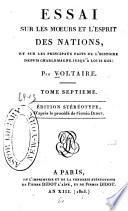 Essai sur les mœurs et l'esprit des nations