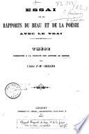 Essai sur les rapports du beau et de la poésie avec le vrai