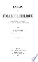 Essais de folklore biblique