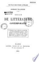 Essais de littérature contemporaine