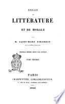 Essais de littérature et de morale par m. Saint-Marc Girardin