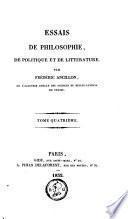 Essais de philosophie, de politiques et de litterature