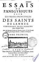 Essais de sermons pour les Panegeryques des Saints