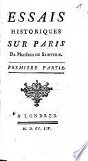 Essais Historiques Sur Paris