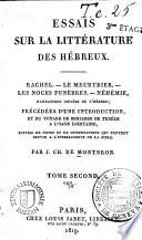 Essais sur la littérature des Hébreux