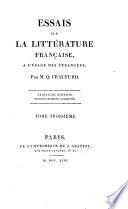 Essais sur la littérature française à l'usage des étrangèrs