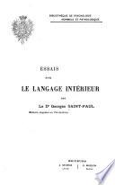 Essais sur le langage intérieur