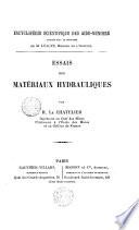 Essais sur les matériaux hydrauliques