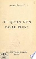 Et qu'on n'en parle plus !