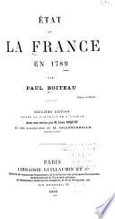 État de la France en 1789 ...