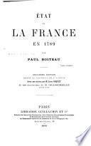 État de la France en 1789 ...