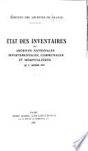 État des inventaires des archives nationales