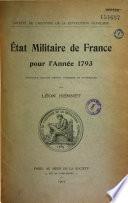 Etat militaire de la France pour l'année 1793