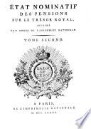 État Nominatif Des Pensions Sur Le Trésor Royal