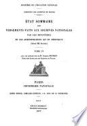 État sommaire des versements faits aux Archives nationales per les ministères et les administrations qui en dépendent--Série F