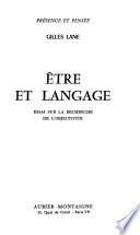 Étre et langage