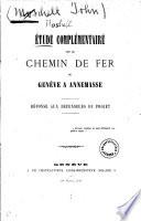 Étude complémentaire sur le chemin de fer de Genève à Annemasse