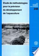 Etude de méthodologies pour la prévision du développement de l'aquaculture