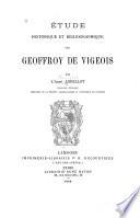 Étude historique et bibliographique sur Geoffroy de Vigeois