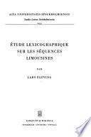 Étude lexicographique sur les séquences limousines
