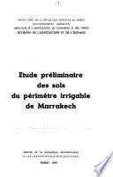 Étude préliminaire des sols du périmètre irrigable de Marrakech