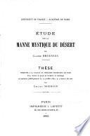 Étude sur la manne mystique du désert de Claude Brousson