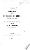 Etude sur la psychologie du sommeil, d'apres les leçons faites ... par M. A. Charma, etc