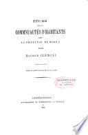 Étude sur les communautés d'habitants dans la province de Berry