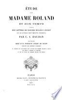 Etude sur Madame Roland et son temps