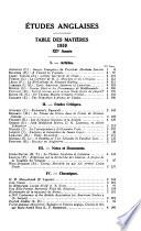 Etudes anglaises