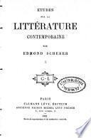 Etudes critiques sur la littérature contemporaine