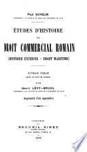 Études d'histoire du droit commercial romain
