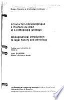 Etudes d'histoire et d'ethnologie juridiques