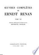 Études d'histoire religieuse. Le livre de Job. Le cantique des cantiques. L'Ecclésiaste. Conférences d'Angleterre. Nouvelles études d'histoire religieuse