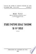 Études d'histoire sociale tunisienne du XIXe siècle