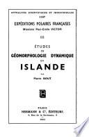 Études de géomorphologie dynamique en Islande