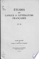Etudes de langue et littérature françaises