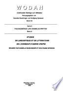 Etudes de linguistique et de littérature en l'honneur d'André Crépin